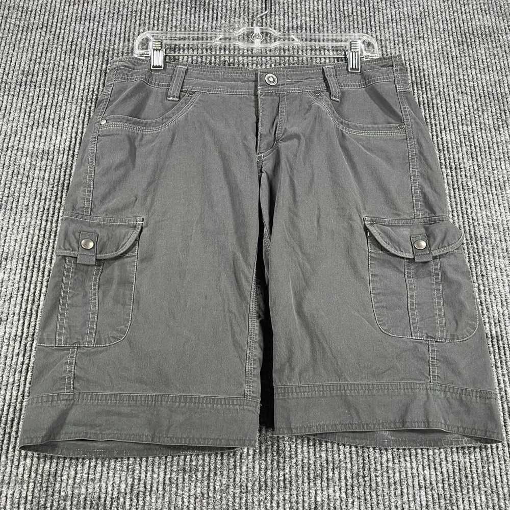KUHL Shorts Womens Size 10 Gray Cargo Outdoor Hiking Casual Camping Comfort